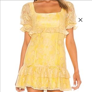 REVOLVE MINI DRESS PALE YELLOW